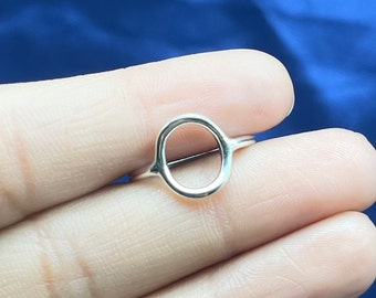 Open Circle Ring, Simple O Ring, Karma Ring, Delicate Round Ring, Silver Circle Ring, Minimal Geometric Ring, Oval Circle Ring Simple O Ring