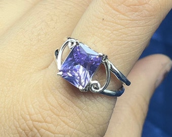 Handmade Sterling Silver Amethyst Ring, Boho Gemstone Jewelry