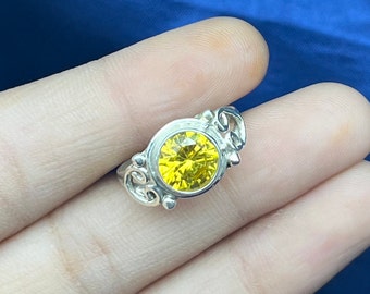 Citrine Gemstone Ring, 925 Sterling Silver, Handmade Jewelry