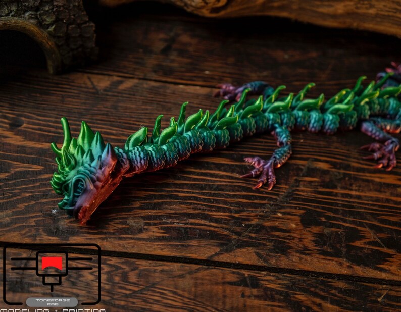 Articulated 3D Printed Imperial Dragon Flexi Dragon Fidget | Etsy