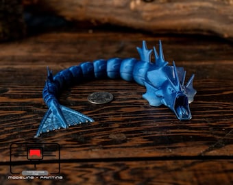 Articulated 3D printed Gyarados fidget toy