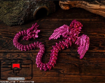 Articulated 3D printed Flying Serpent dragon, flexi dragon, fidget toy