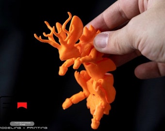 Articulated 3D printed Jackalope fidget toy