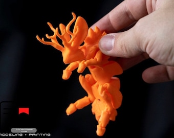 Articulated 3D printed Jackalope fidget toy
