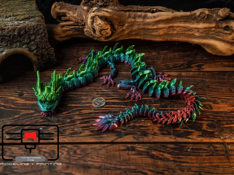 Articulated 3D Printed Imperial Dragon Flexi Dragon Fidget | Etsy