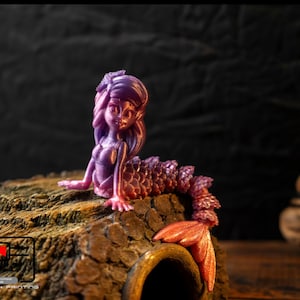 Sirène articulée imprimée en 3D, animal flexi, jouet fidget