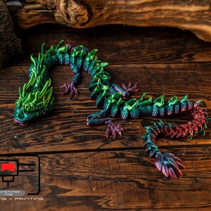 Articulated 3D Printed Imperial Dragon, Flexi Dragon, Fidget Toy - Etsy