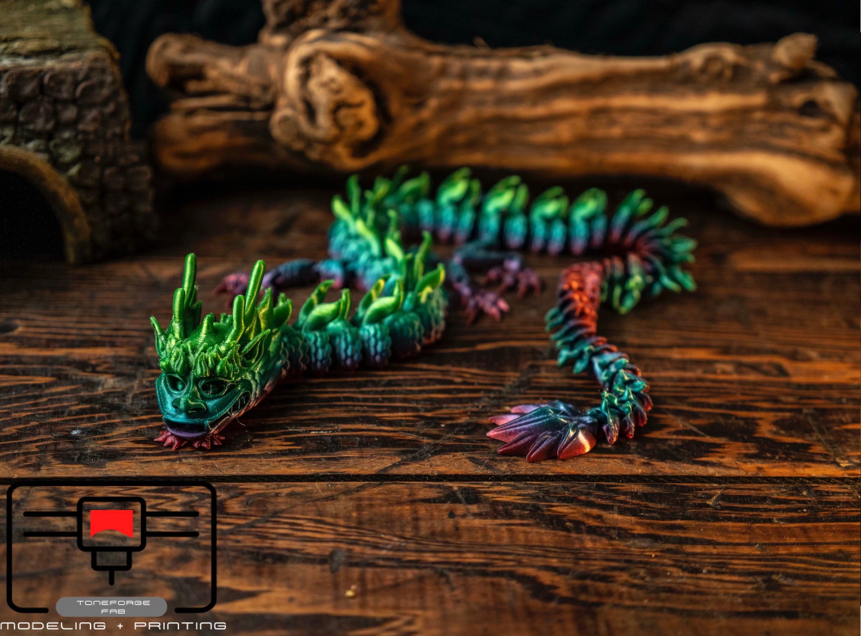 Articulated 3D Printed Imperial Dragon, Flexi Dragon, Fidget Toy - Etsy