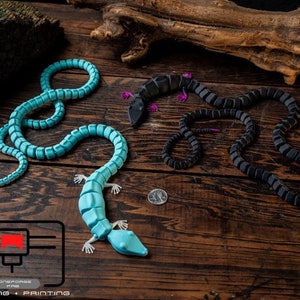 Articulated 3D printed 42” Lizard with long tail