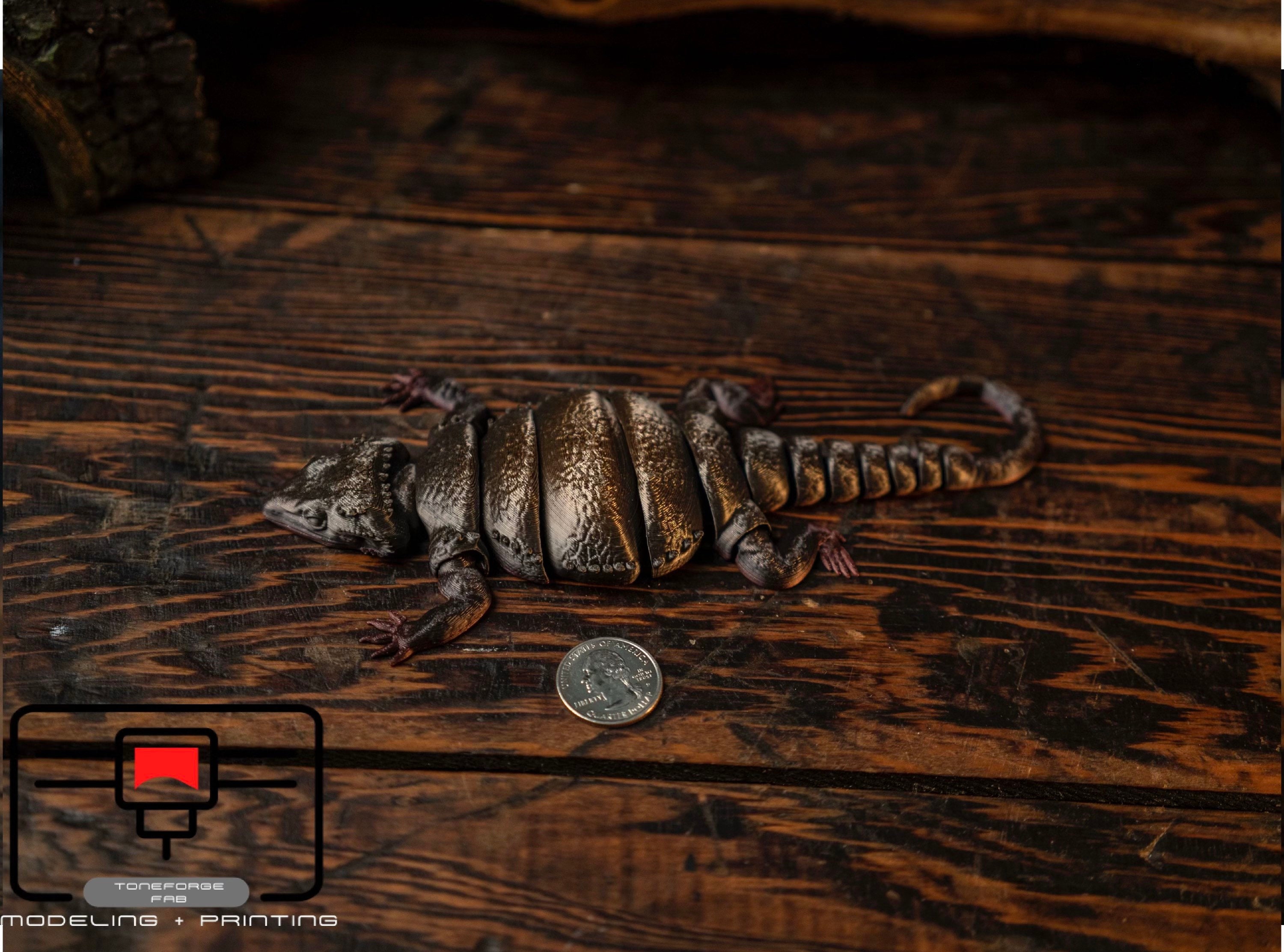 Articulated 3D Printed Pancake Lizard Fidget Toy Etsy