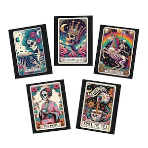Sassy Tarot Cartes de voeux avec enveloppes 15,23 (paquet de 5) - Vierges à l'intérieur