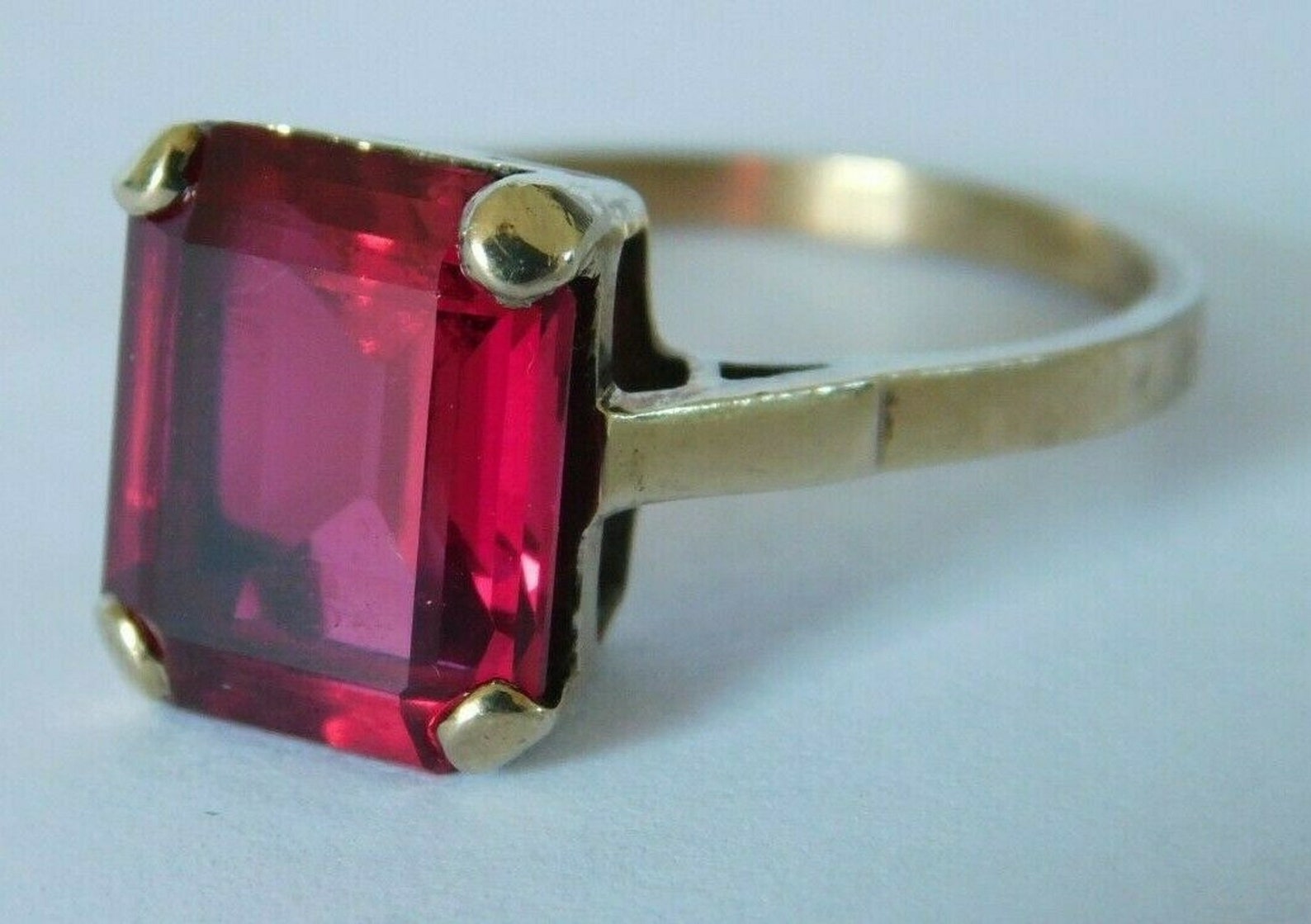 Ruby Birthstone Ring Dainty Gold Minimalist Ring Stacking | Etsy