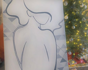 Monochrome Love acrylic painting| wall decor