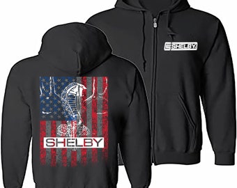 Shelby Cobra Crest Pocket Print Adult Unisex Full Zip Hoodie 18148EL9-PP-993