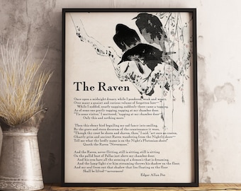 423D Vintage Dictionary Page Art Print ORIGINAL-The Raven-Edgar Allan Poe
