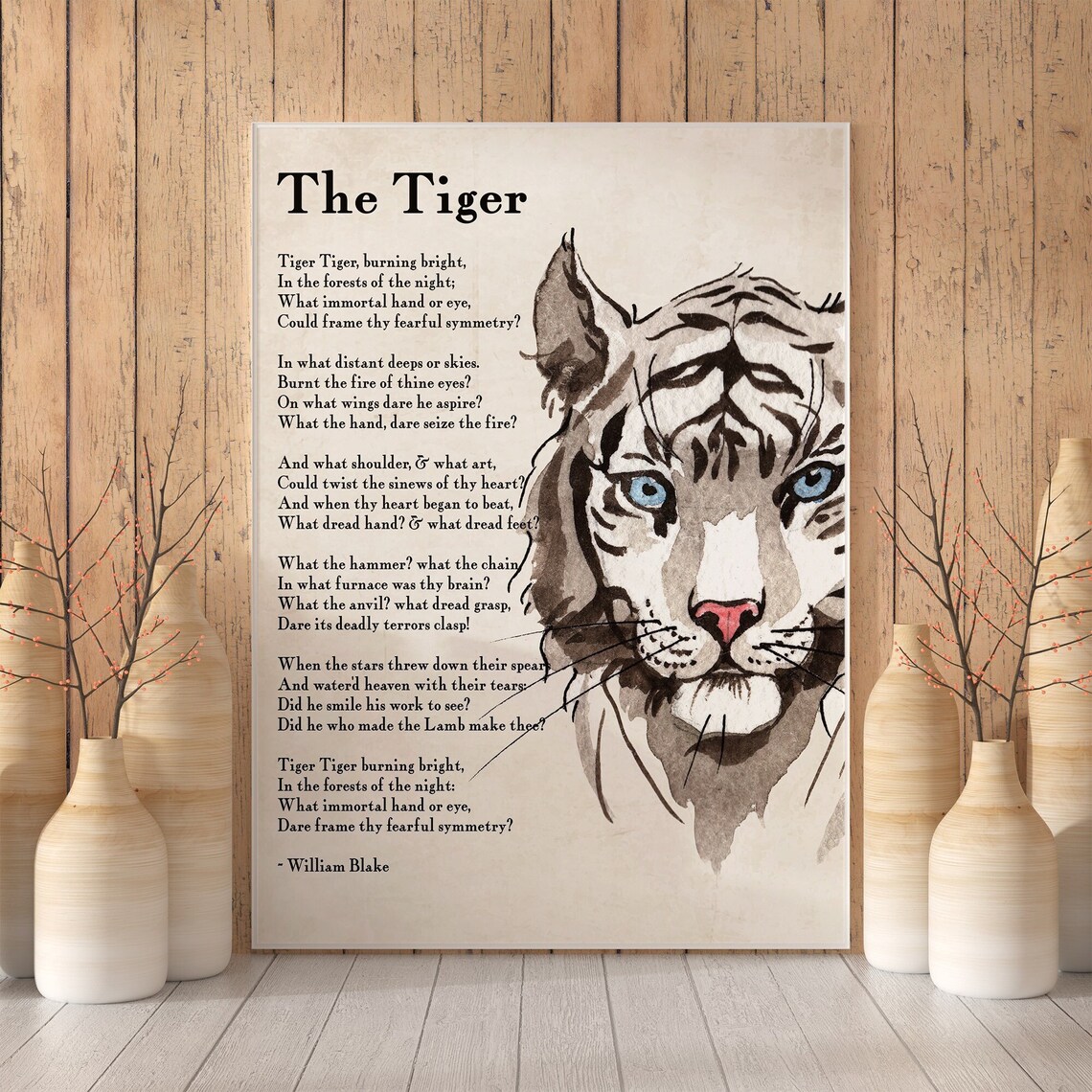 PRINTABLE the Tiger Poem Poster Print William Blake Tyger Etsy