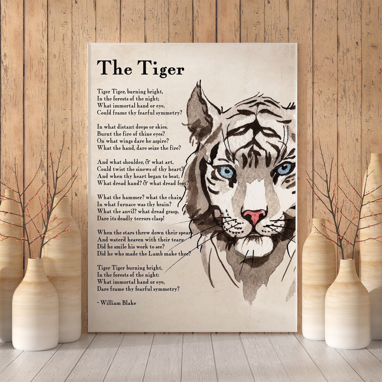 Printable The Tiger Poem Poster Print William Blake Tyger Etsy Österreich