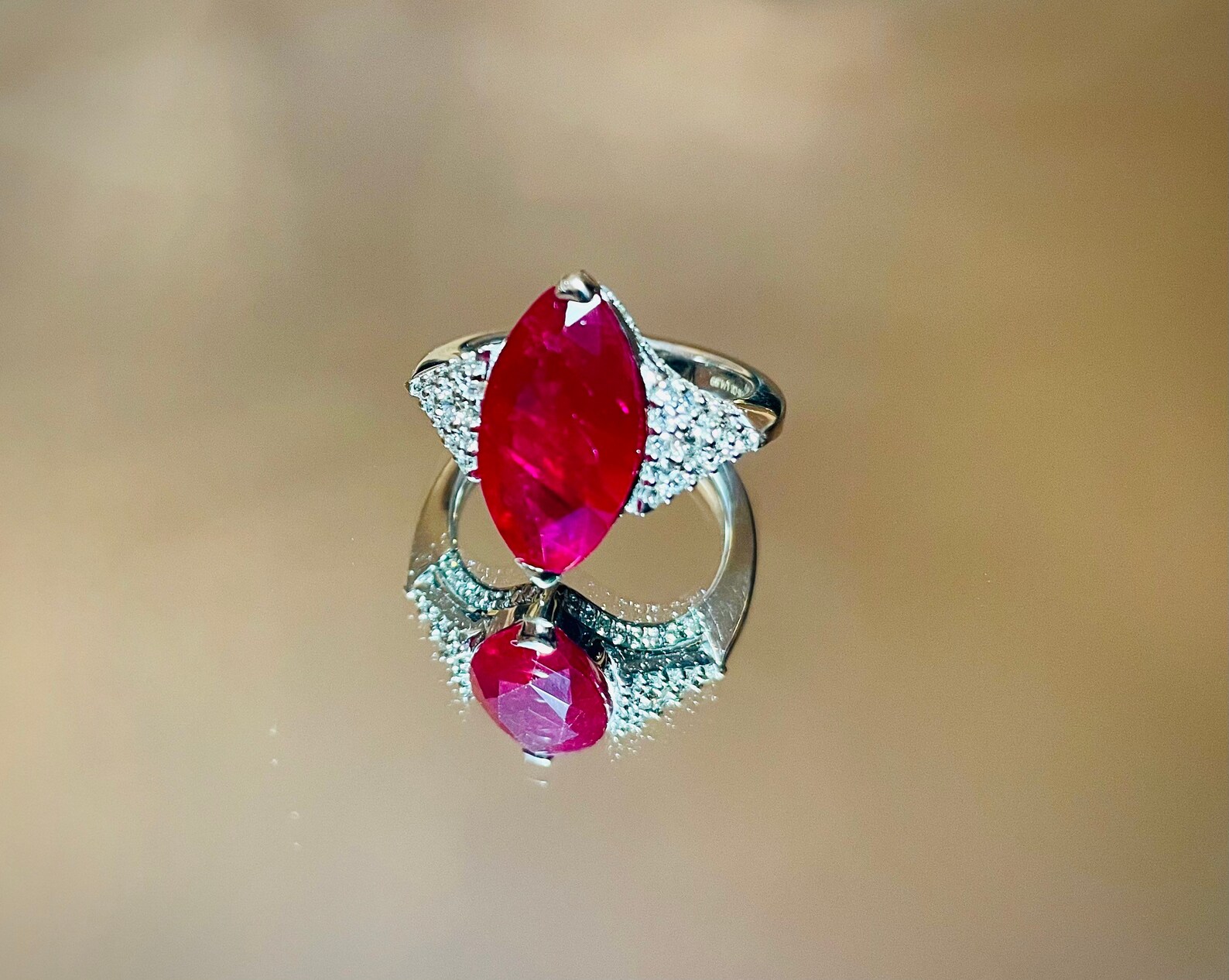 Beautiful 5ct Natural Burmese Ruby Ring With Natural Diamonds Etsy