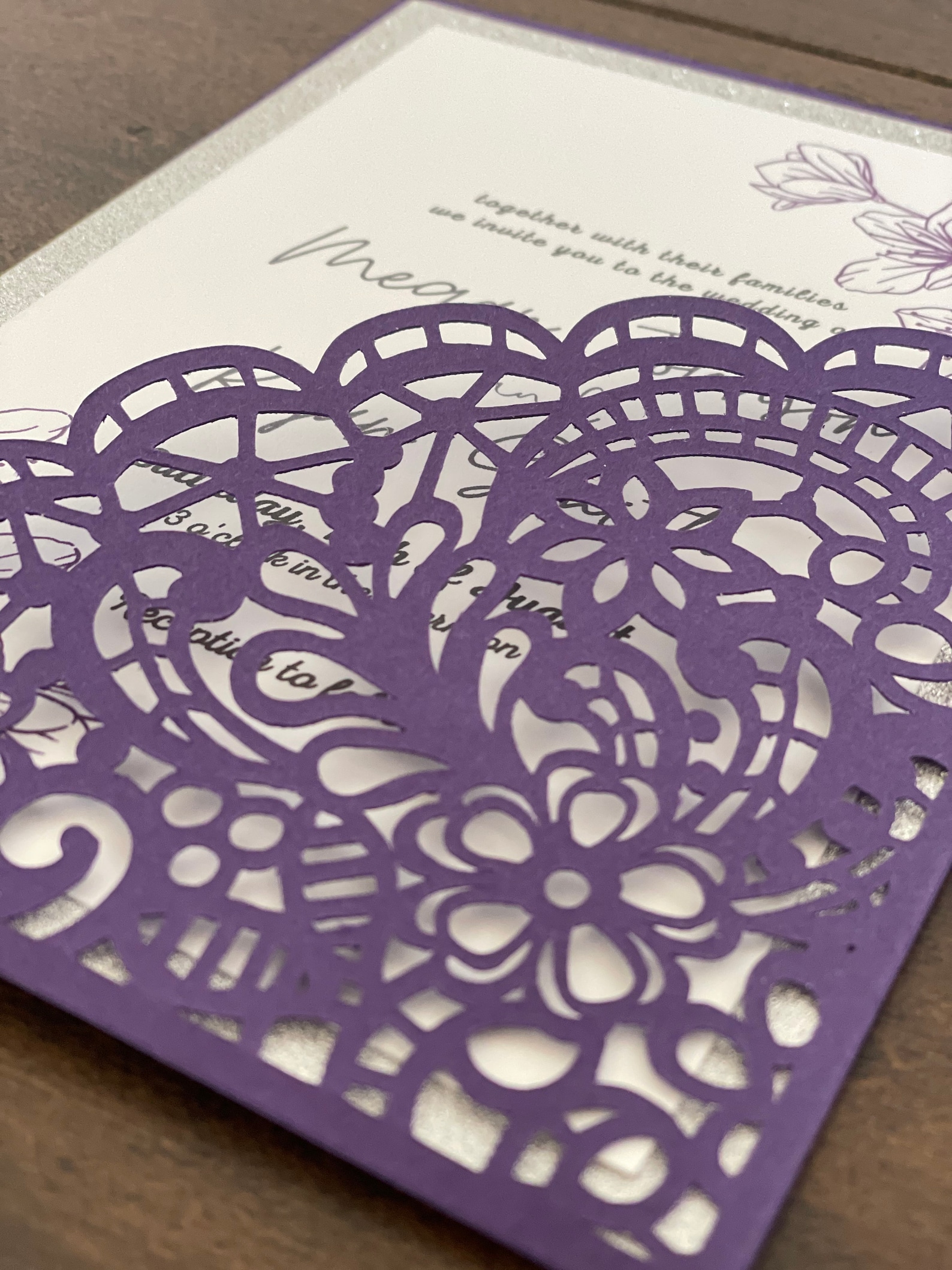 Lace Detail Pocket Invitation Holder 5x7 Etsy