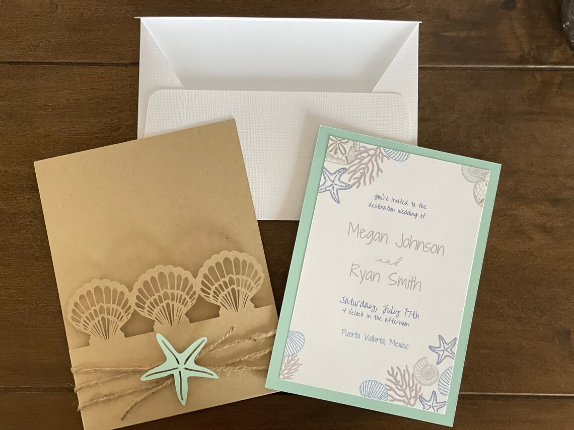 Beach Pocket Invitation Holder 5x7 Etsy
