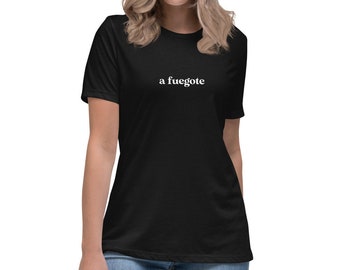 Black short-sleeved T-shirt for women A FUEGOTE