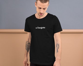 Black short-sleeved T-shirt A FUEGOTE