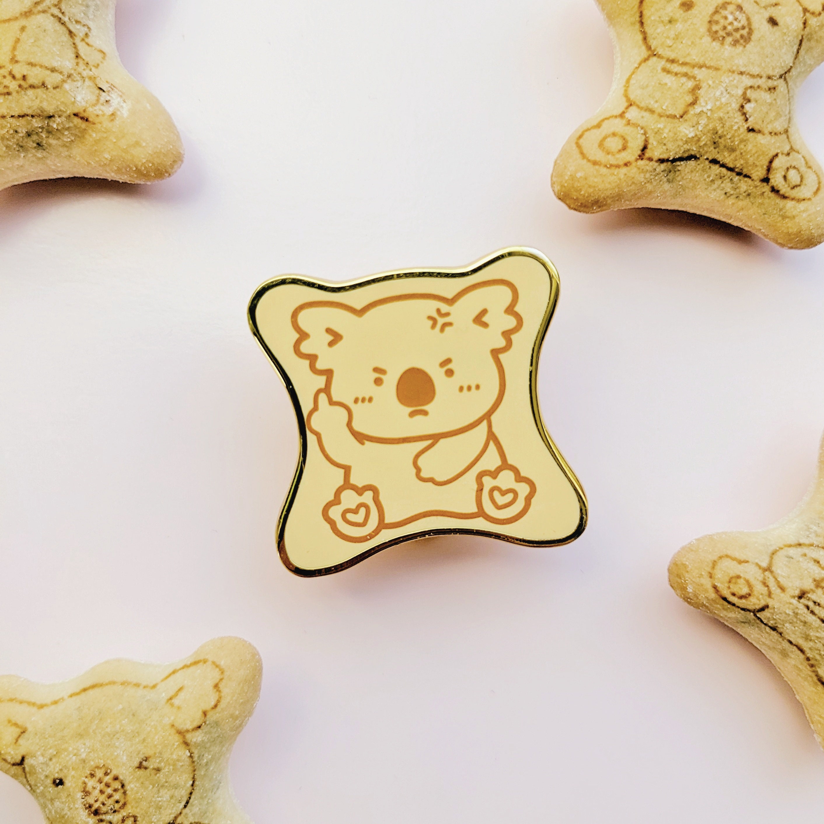 Rude Koala Cookie Gold Plated Hard Enamel Pin - Etsy