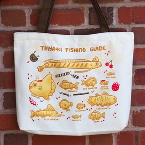 Taiyaki Angeln Guide bedruckte Tragetasche | Umweltfreundlich | Umhängetasche | Einkaufstasche