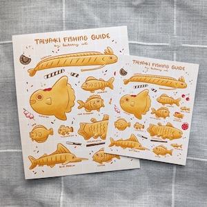 Taiyaki Fishing Guide Print | art prints | digital art | digital illustration  | laiberry