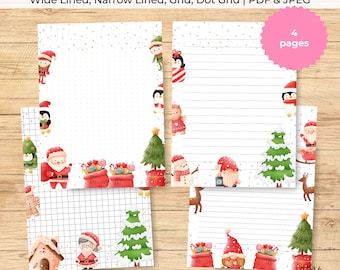 Christmas Santa Stationery: Printable Letter Writing Paper To Do List Journal (PDF & JPEG)