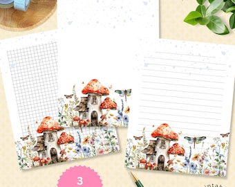 Mushroom House Stationery Set: Wildflower Printable Paper (PDF)