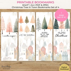 Christmas Tree Bookmark Set: Festive Holiday Reading Gift for Book Lovers (Digital Download)