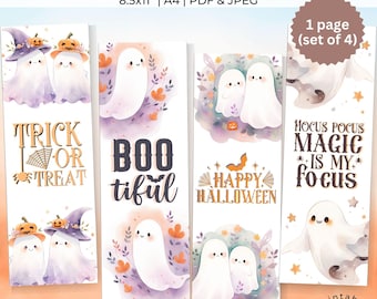 Halloween Ghost Bookmarks Printable Set (Digital Download)