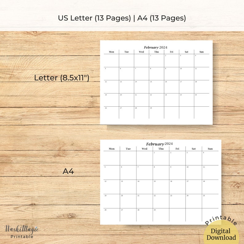 12 Month 2024 Calendar Printable - Il 794xN.5609087073 N9tr