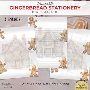 Christmas Gingerbread House Stationery Set: Letter to Santa Writing Paper Set (PDF)