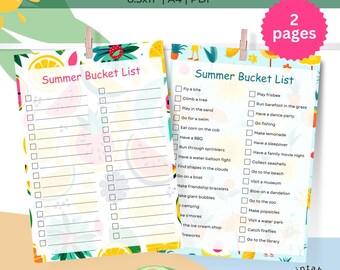 Summer Bucket List Printable: Family Activities Checklist (PDF)