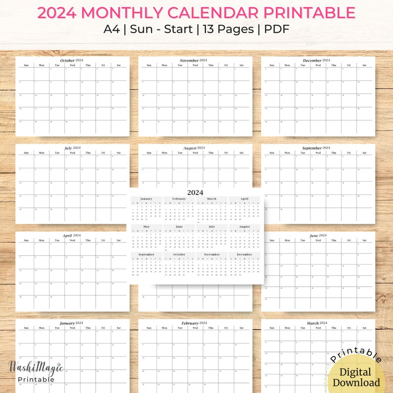 12 Month 2024 Calendar Printable - Il 794xN.5609087069 Lc99