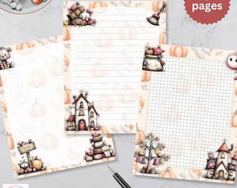 Quirky Printable Halloween Funny Stationery Set: Letter Writing Paper (PDF & JPEG)