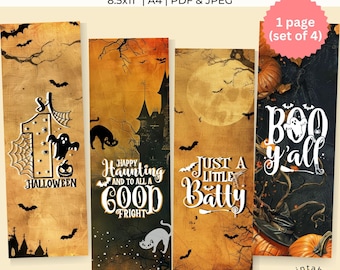 Spooky Halloween Bookmarks Printable: DIY Crafts (PDF & JPEG)