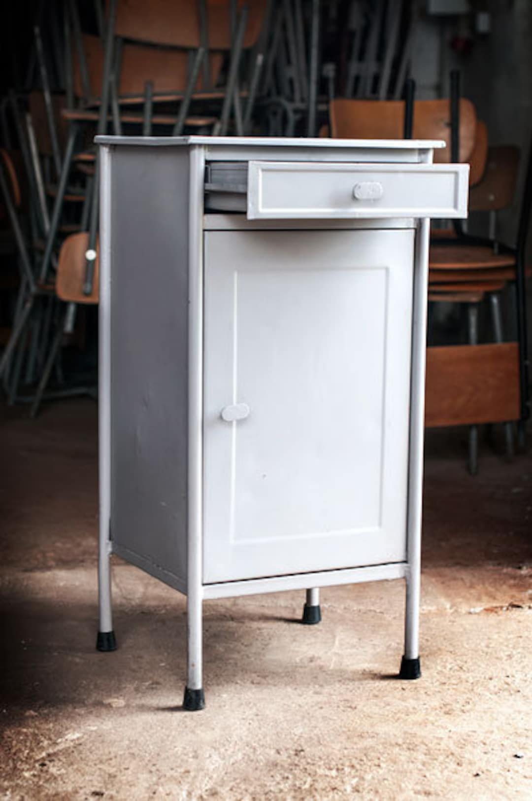 Vintage Industrial Metal Bedside Etsy