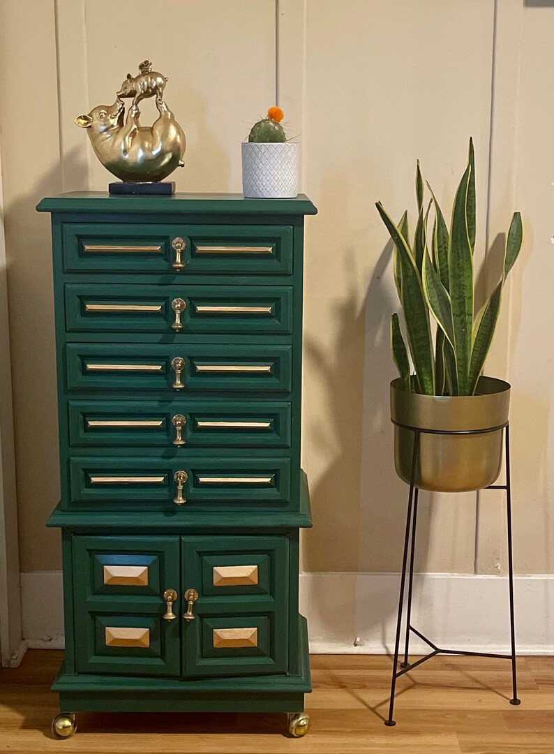 Emerald Green Jewelry Armoire SOLD Etsy