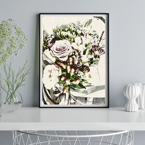 Bouquet Printable Wall Art, Printable flower Wall Art, Home Sweet Home, Home Decor Wall Art, New Home Gifts, Digital Download