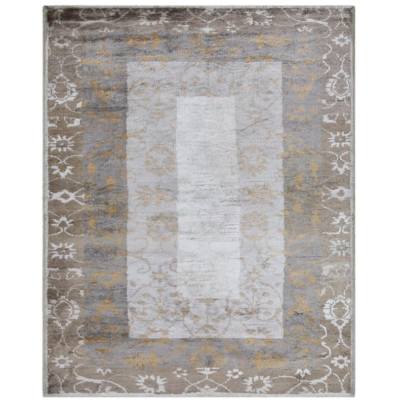 Premium Quality Oriental Hand Knotted Viscose Multicolor Area Rugs