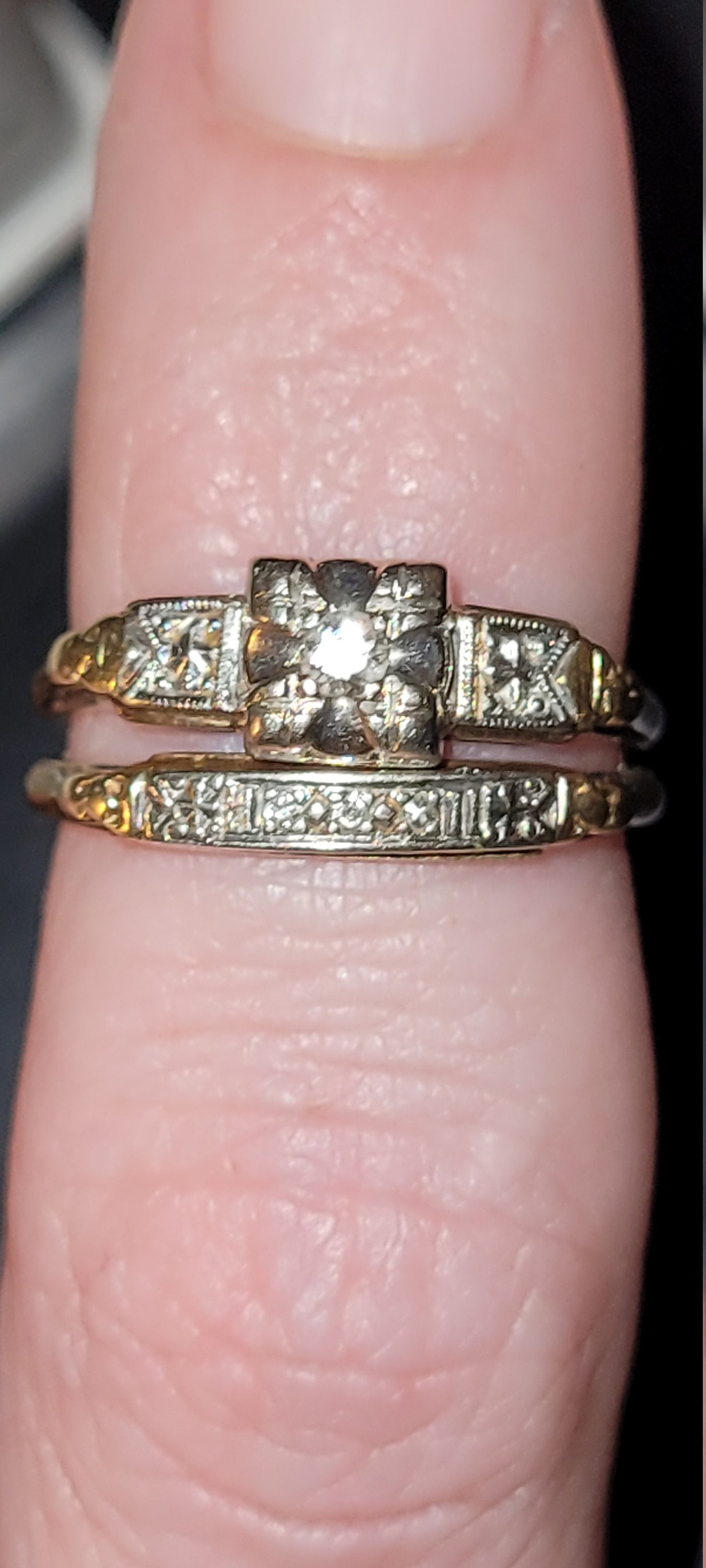 Vintage Keepsake 14k Diamond Wedding Ring Set With Box Etsy