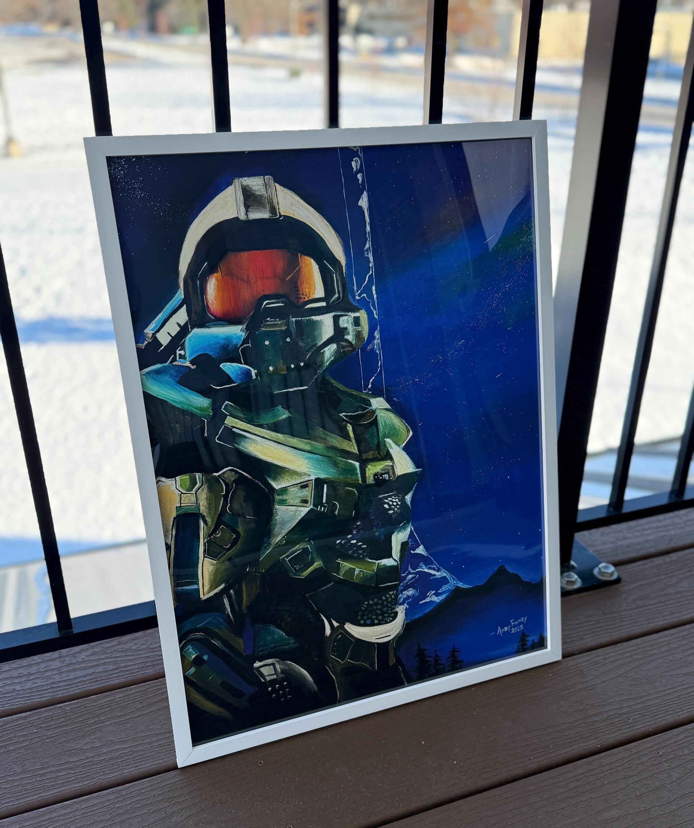 Halo Infinite Master Chief Spartan - Oil Painting Fine Art Print 18x24 ...