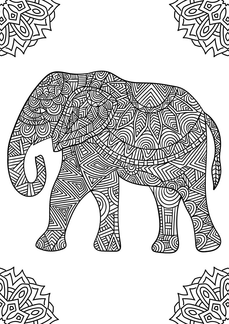 Mandala Style Animal Coloring Pages! 8 Intricate Coloring Pages With 3 ...