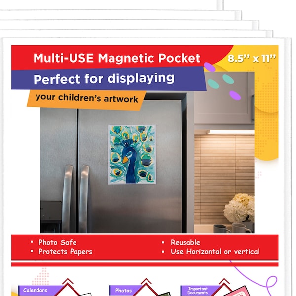 8.5x11 Multi-Use Magnetic Pocket Frame, 5 Pack