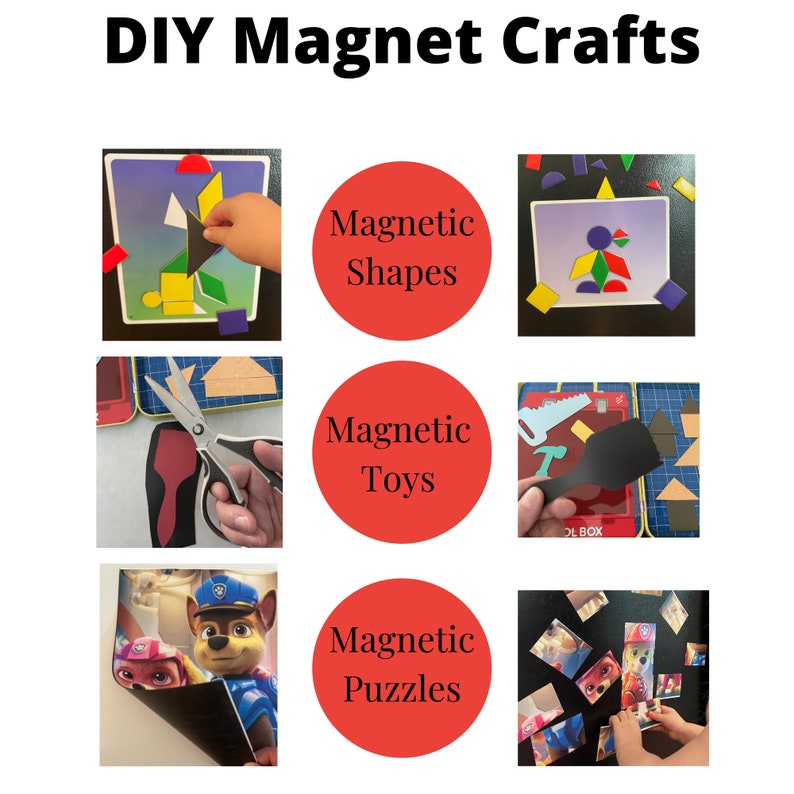Puede incluir: Manualidades de imanes para ni&ntilde;os. La imagen muestra tres manualidades diferentes: formas magn&eacute;ticas, juguetes magn&eacute;ticos y rompecabezas magn&eacute;ticos. Las formas magn&eacute;ticas son formas geom&eacute;tricas coloridas que se pueden usar para crear diferentes dise&ntilde;os. Los juguetes magn&eacute;ticos son un conjunto de herramientas que se pueden usar para construir y crear. Los rompecabezas magn&eacute;ticos son un conjunto de im&aacute;genes que se pueden juntar para crear una imagen completa.