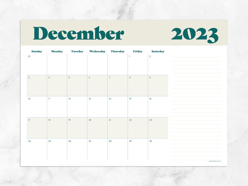 Printable Calendar 18 Month 2022 2023 Modern Design Serif Etsy Ireland