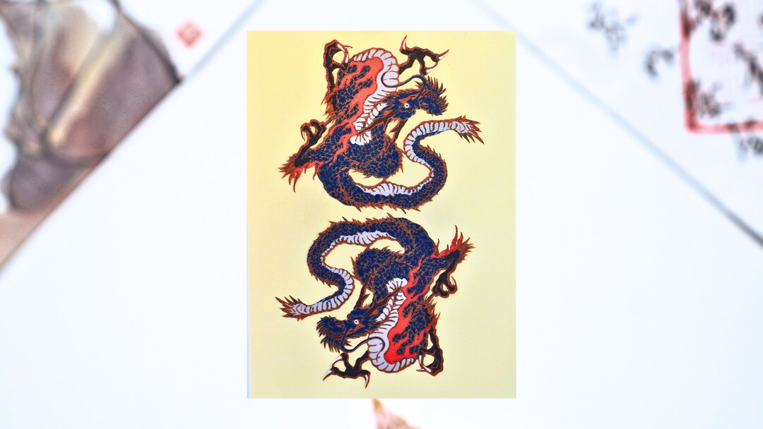 Dragon Japanese Art Stickers, Ukiyo-e Art, Dragon Stickers, Waterproof ...